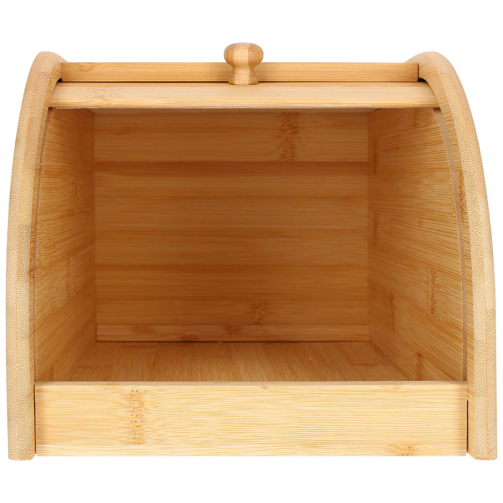 Boîte à Pain en Bambou Naturel Ouverture Coulissant Compact Ultra Pratique-4