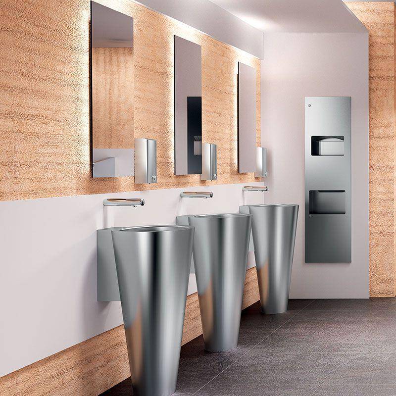Distributeur de savon liquide 1L Inox 304 poli brillant DELABIE 510580-1