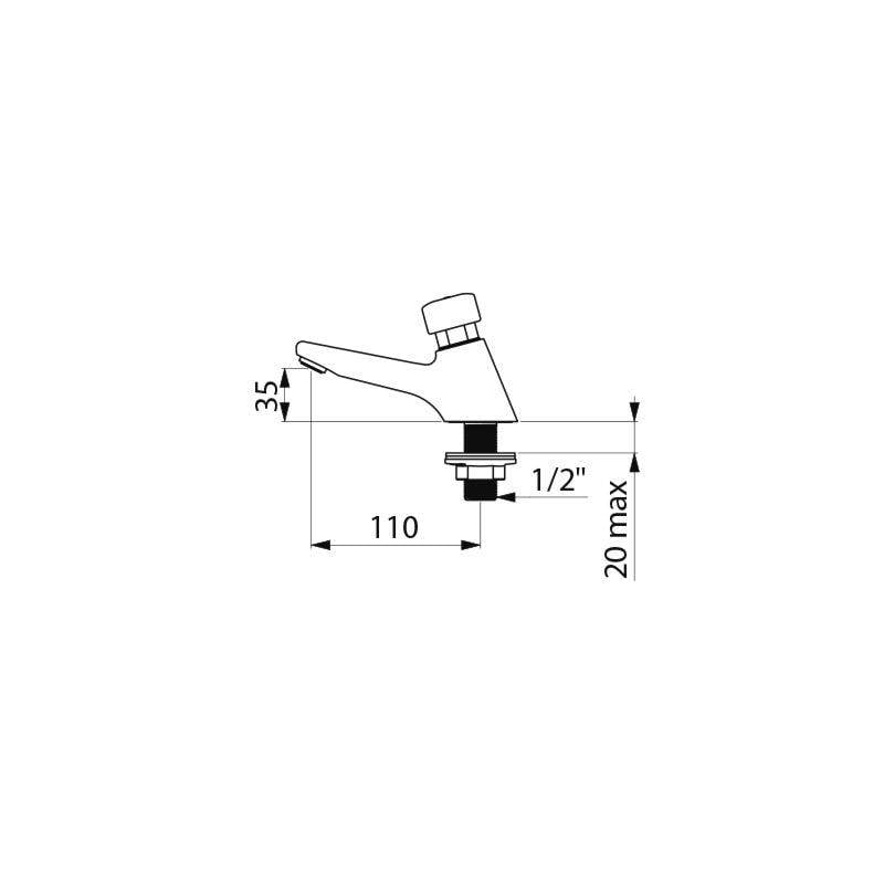 Robinet de lavabo temporisé TEMPOSTOP DELABIE 745100-1