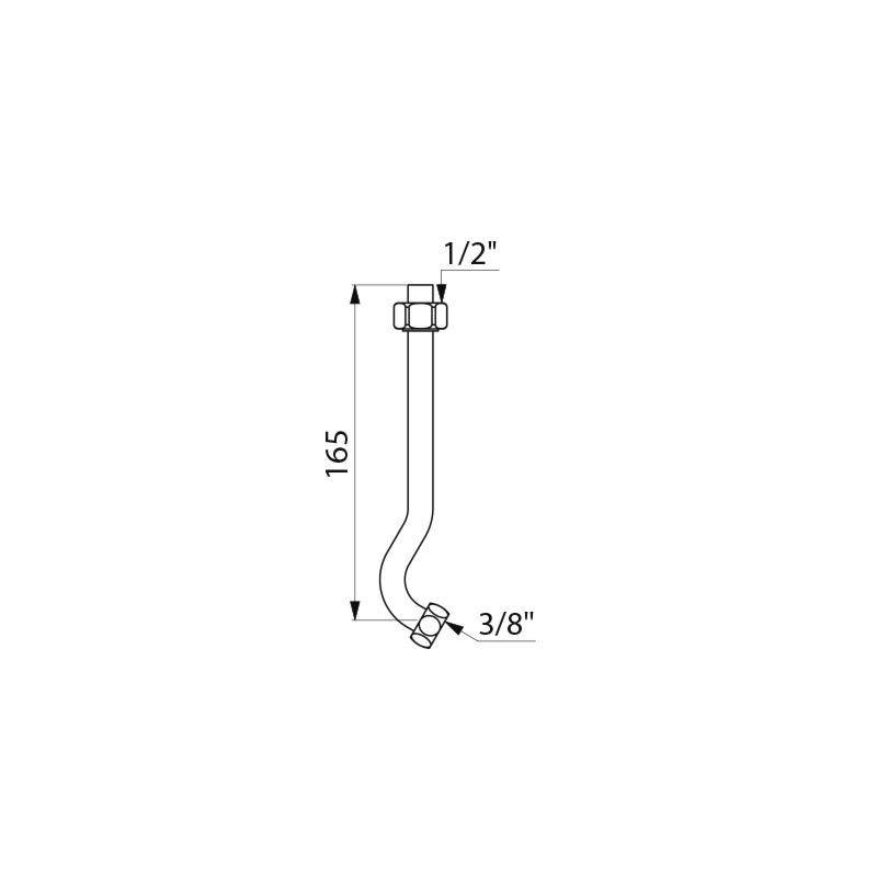 Tubulure d'urinoir F1/2"-3/8" pour urinoir Coquille Jacob Delafon DELABIE 754000-1