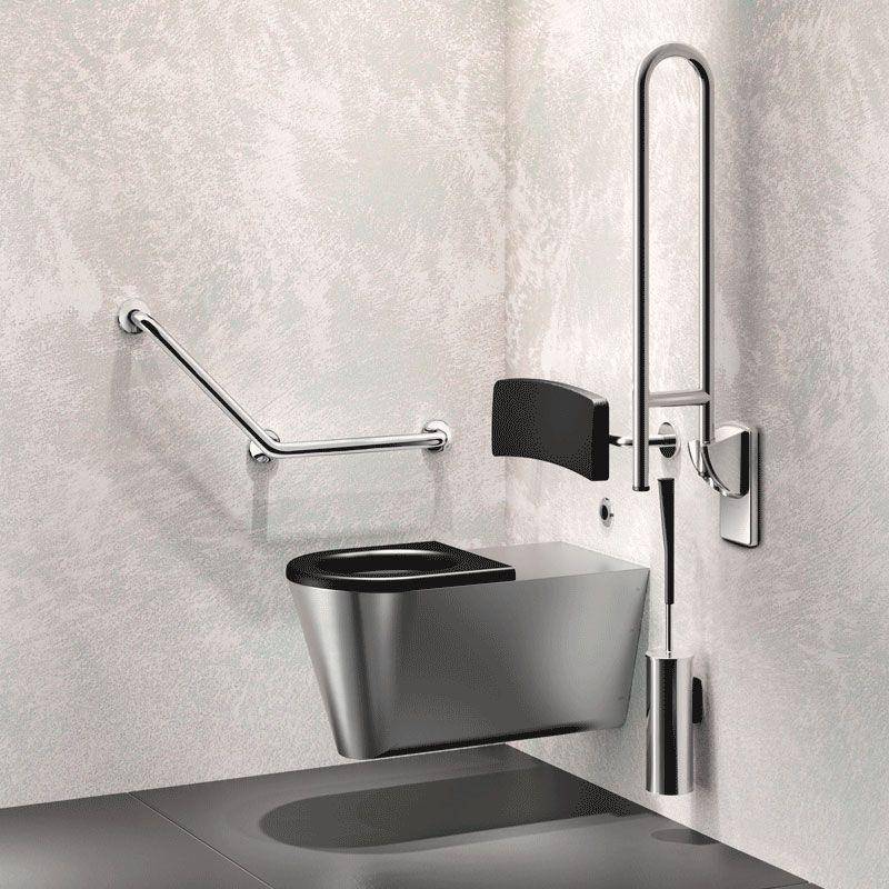 Barre de maintien coudée 135° Inox brillant, 400 x 400 mm DELABIE 5082P-2