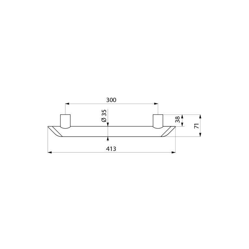 Barre de maintien droite Be-Line blanc, 300 mm Ø35 DELABIE 511903W-2