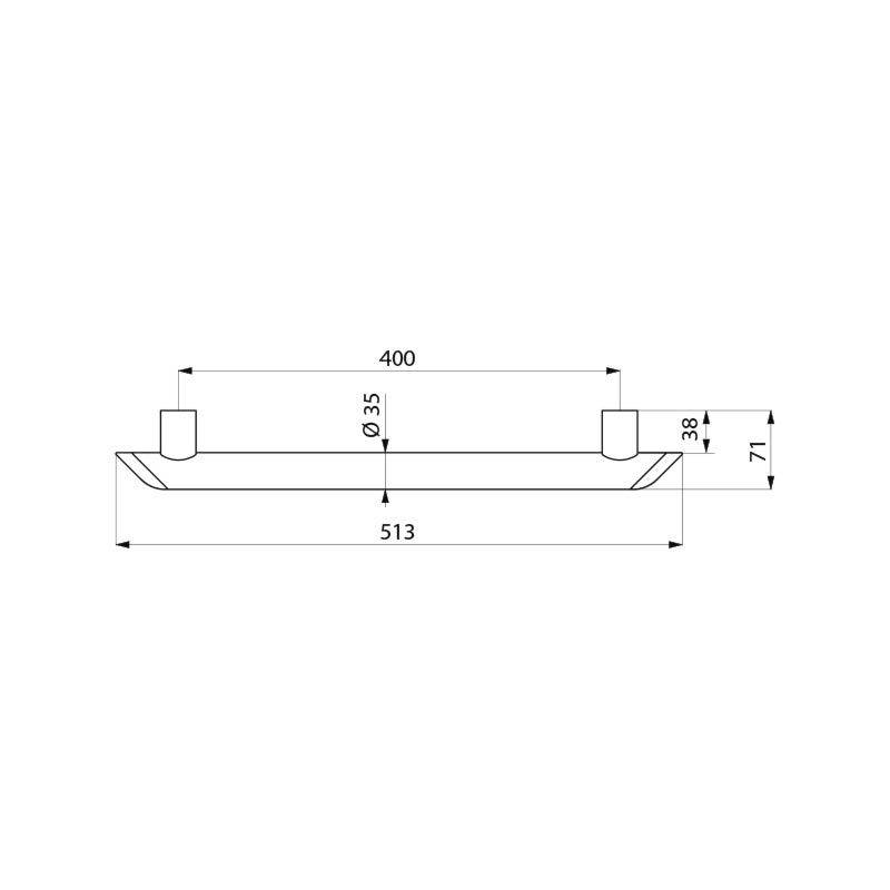 Barre de maintien droite Be-Line blanc, 400 mm Ø35 DELABIE 511904W-1