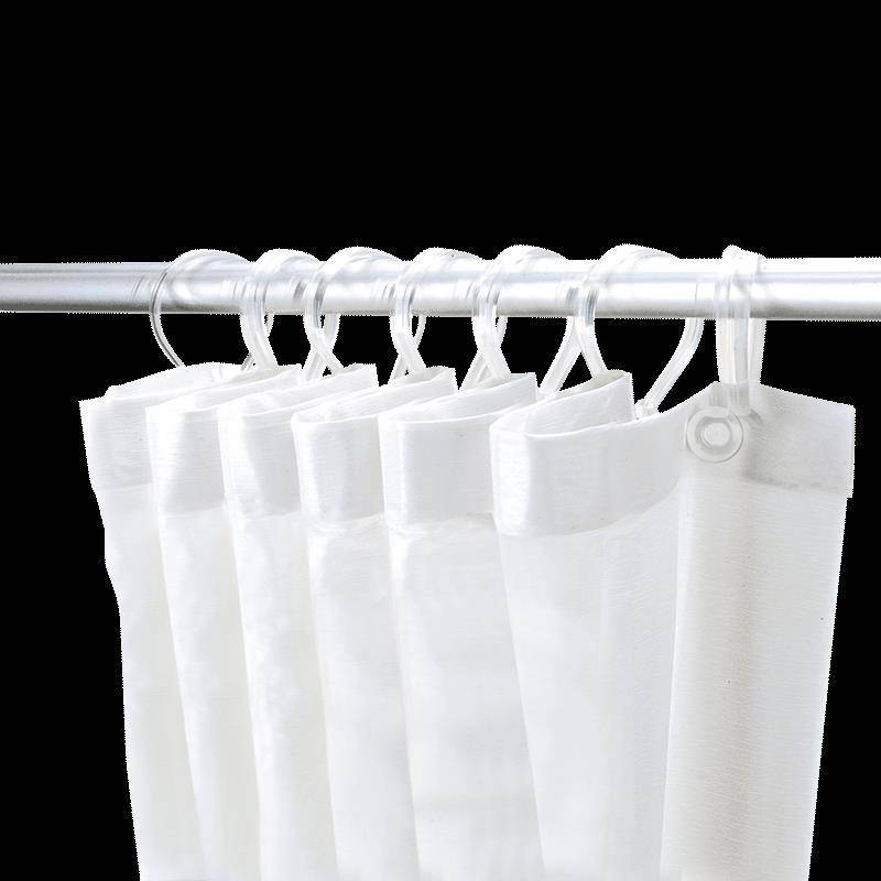 Rideau de douche PVC blanc 12 anneaux 1,8x2m DELABIE 1386-0