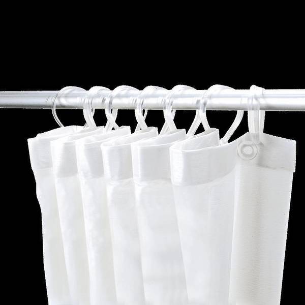 Rideau de douche PVC blanc 12 anneaux 1,8x2m DELABIE 1386
