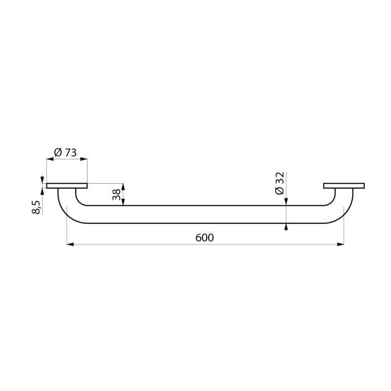 Barre de relèvement droite nylon blanc Ø32 600mm-1