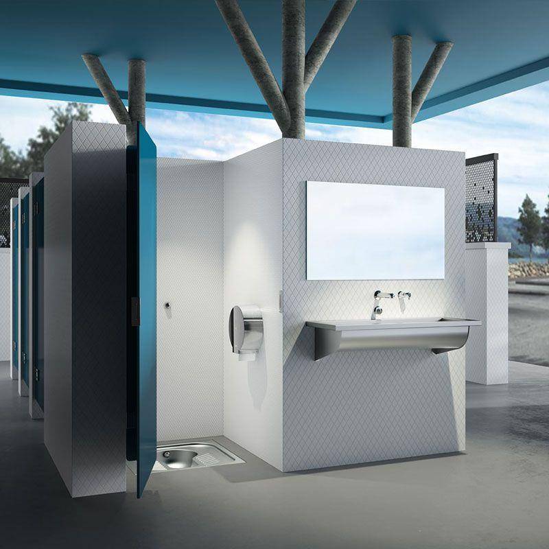 Distributeur papier WC Inox brillant 304 pour bobine 400m DELABIE 2911-2