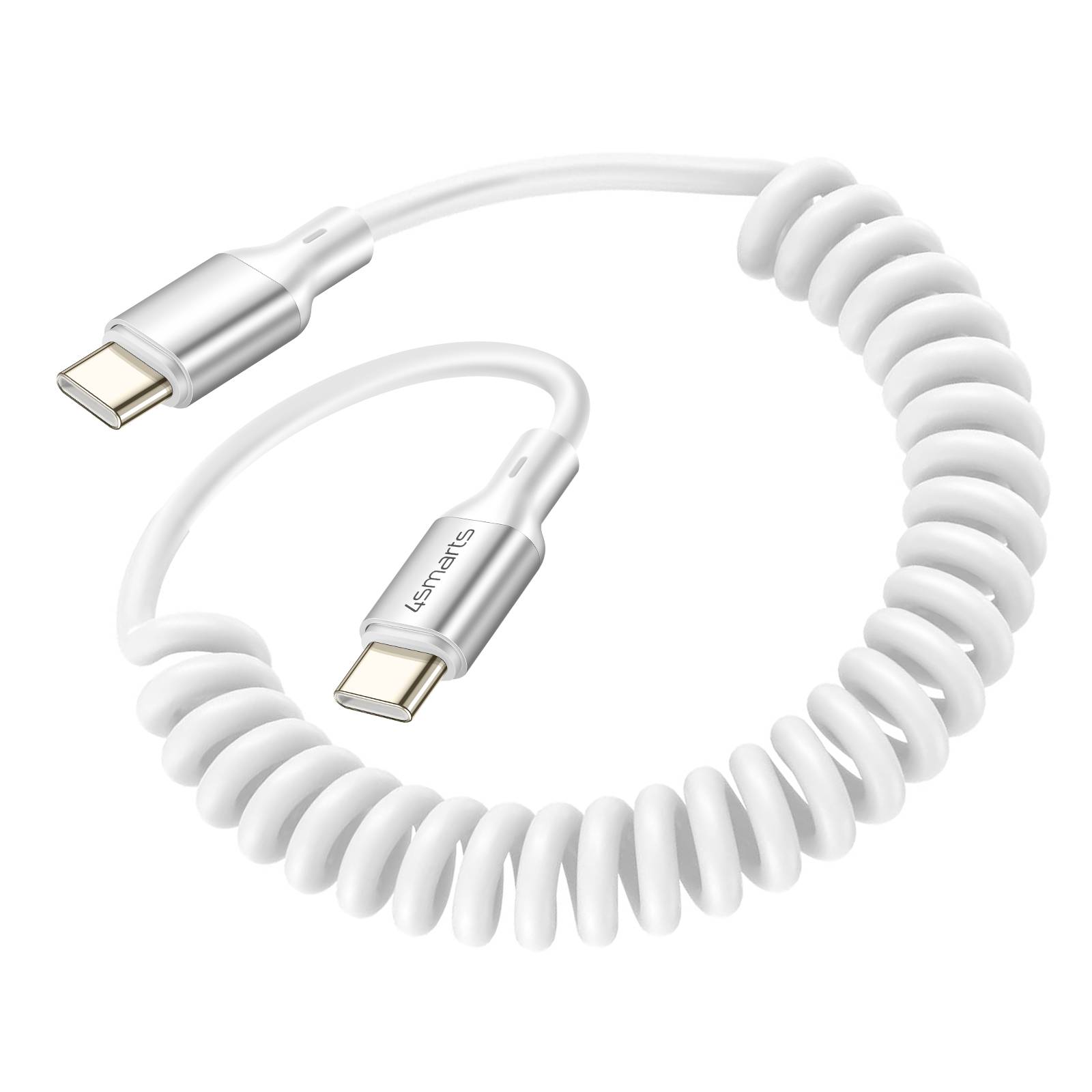 Câble USB-C vers USB-C 240W 480 Mb/s Spiralé Rétractable 12 à 50cm-0