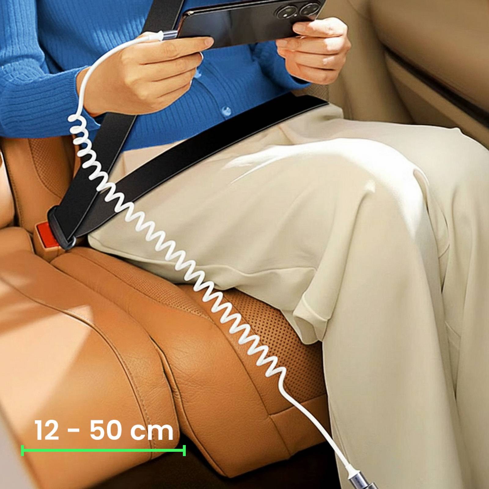 Câble USB-C vers USB-C 240W 480 Mb/s Spiralé Rétractable 12 à 50cm-4