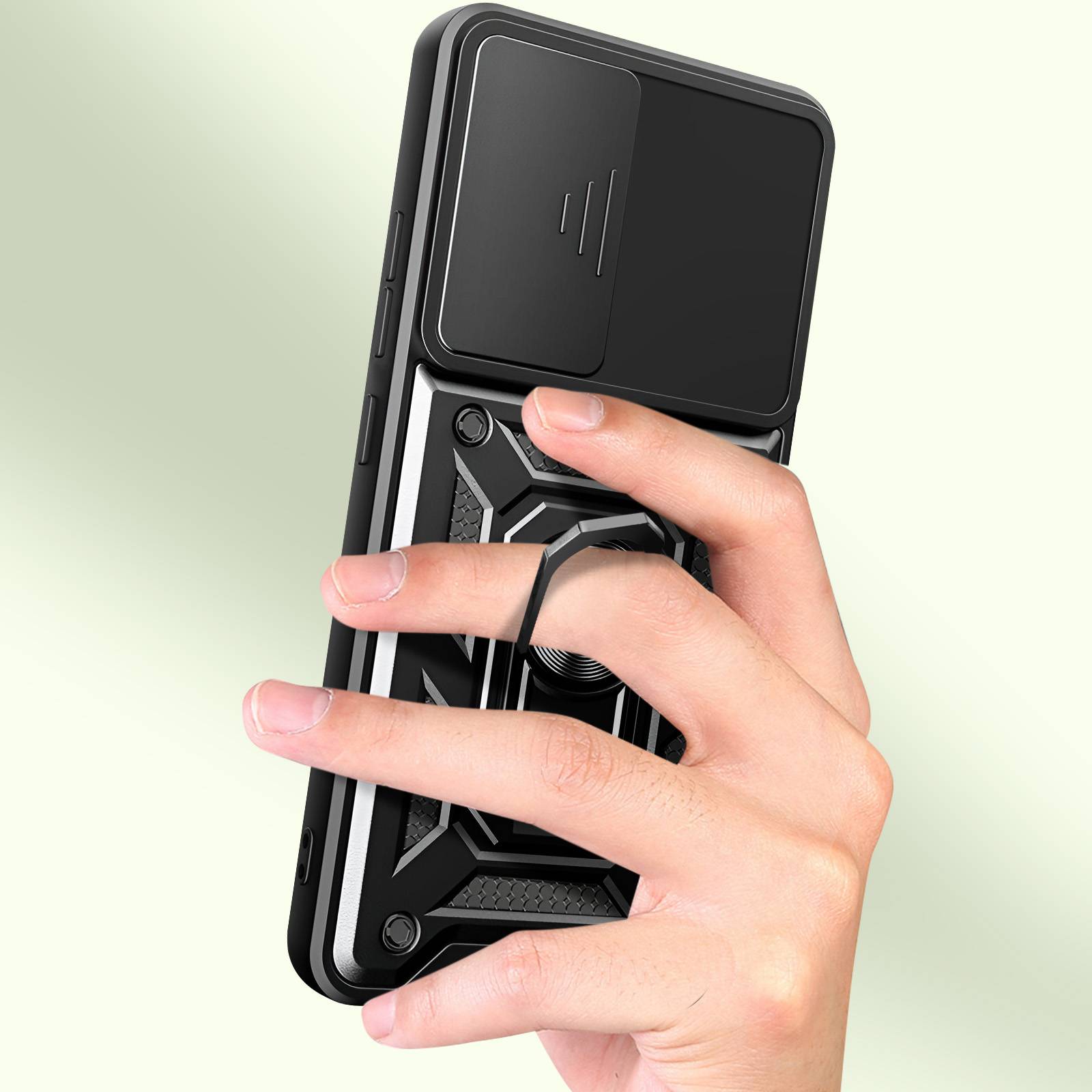 Coque pour Samsung Galaxy S24 Bague Support Cache Caméra Coulissant-1