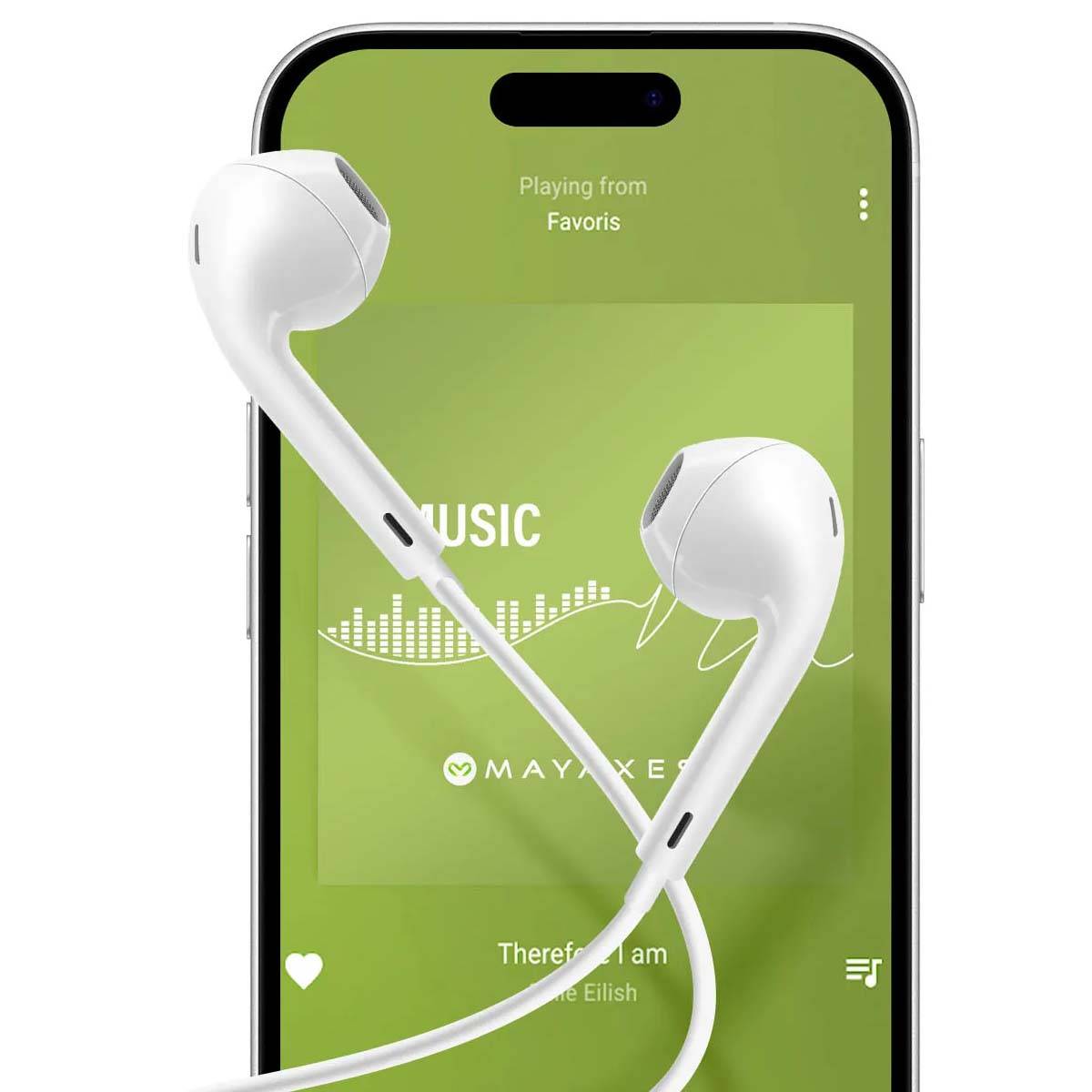 Écouteurs pour iPhone 17 Pro Filaires USB-C avec Micro intégré-2