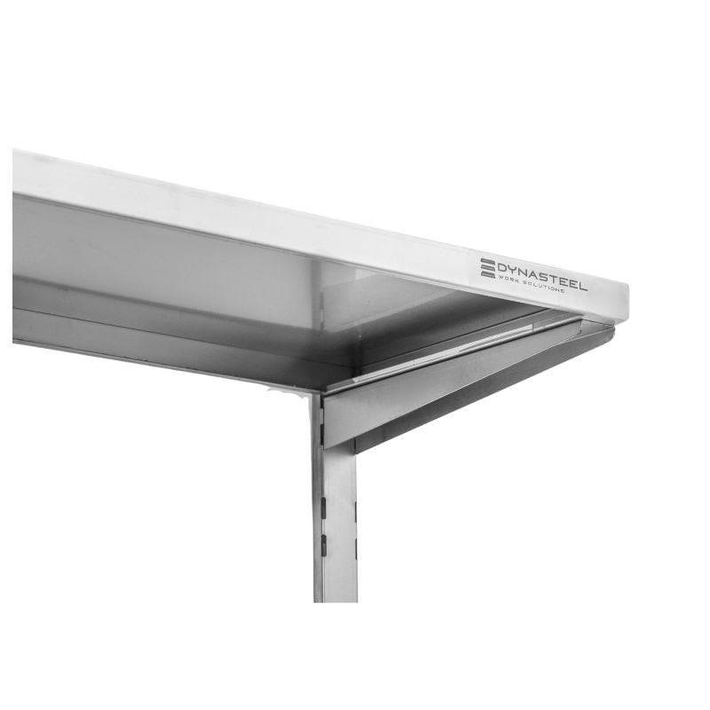 Etagère Murale en Inox sur Crémaillères 2 Niveaux - L 1200 x P 400 mm-3