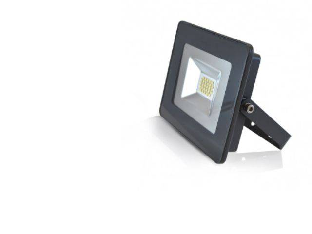 Projecteur LED 20W gris étanche blanc chaud - 100065-0