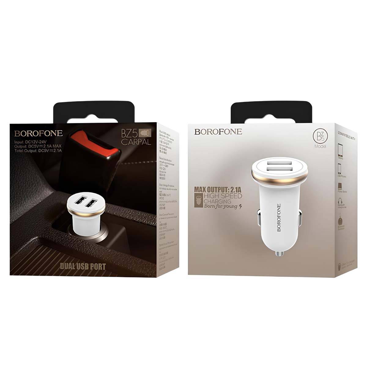 Chargeur de Voiture rapide avec 2 ports USB 5V/2.1A-4