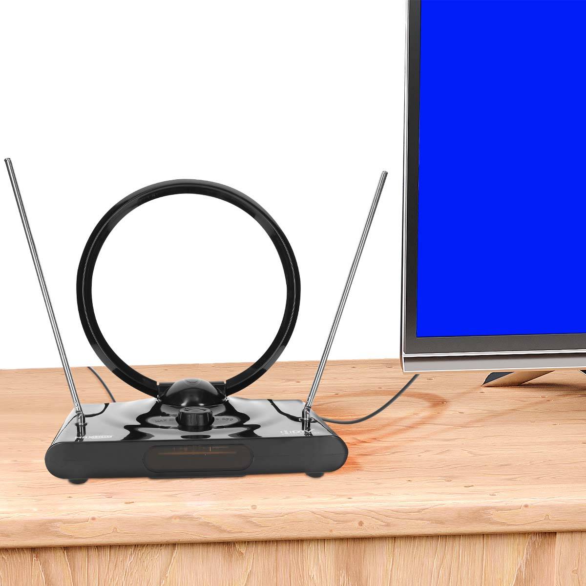 Antenne TV Ronde Numérique HDTV 38 dBi Réception TNT / DVB-T Ultra Puissante-4