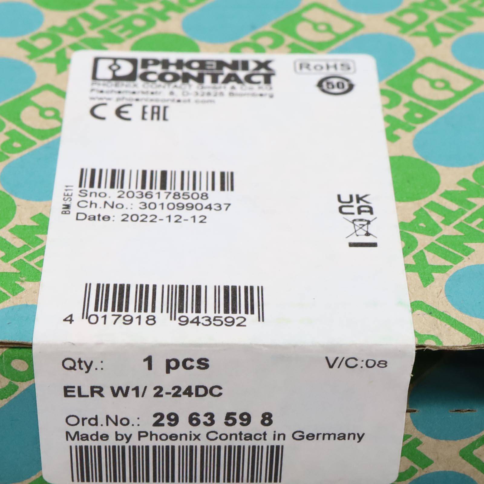 Contacteur-inverseur Phoenix Contact ELR W1/ 2-24DC 2963598 Courant de charge: 2 A Tension de contact (max.): 30 V/DC 1 -1