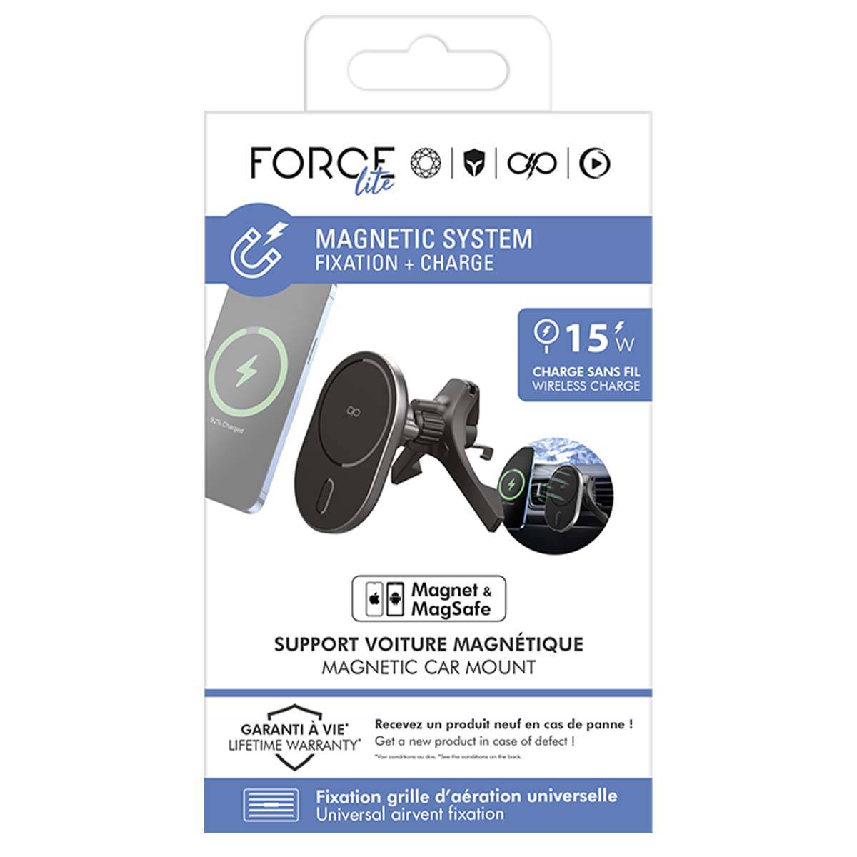 Support Voiture sur Ventilation avec Charge sans Fil 15W Qi-3
