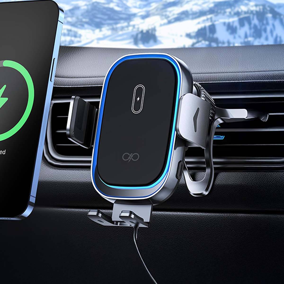 Support Voiture avec Charge sans Fil 15W Qi Rapide-2