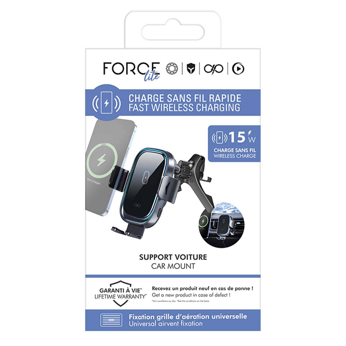 Support Voiture avec Charge sans Fil 15W Qi Rapide-3