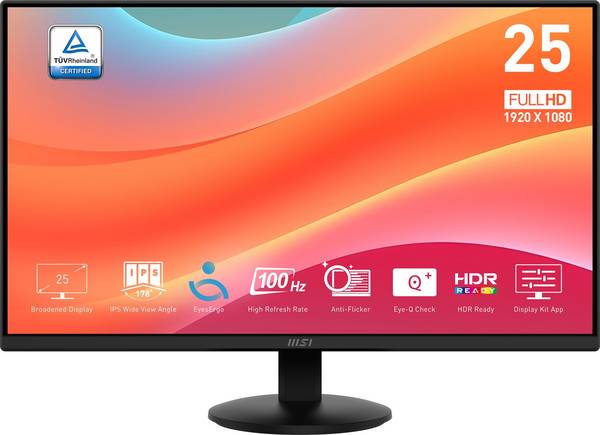 MSI Pro MP252L, 62,2 cm (24.5"), 1920 x 1080 pixels, Full HD, LED, 4 ms, Noir