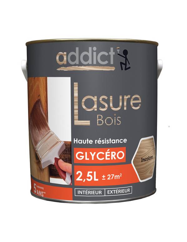 Lasure Chêne Rustique 2.5l Protection Bois Extérieur Longue Durée - Addict