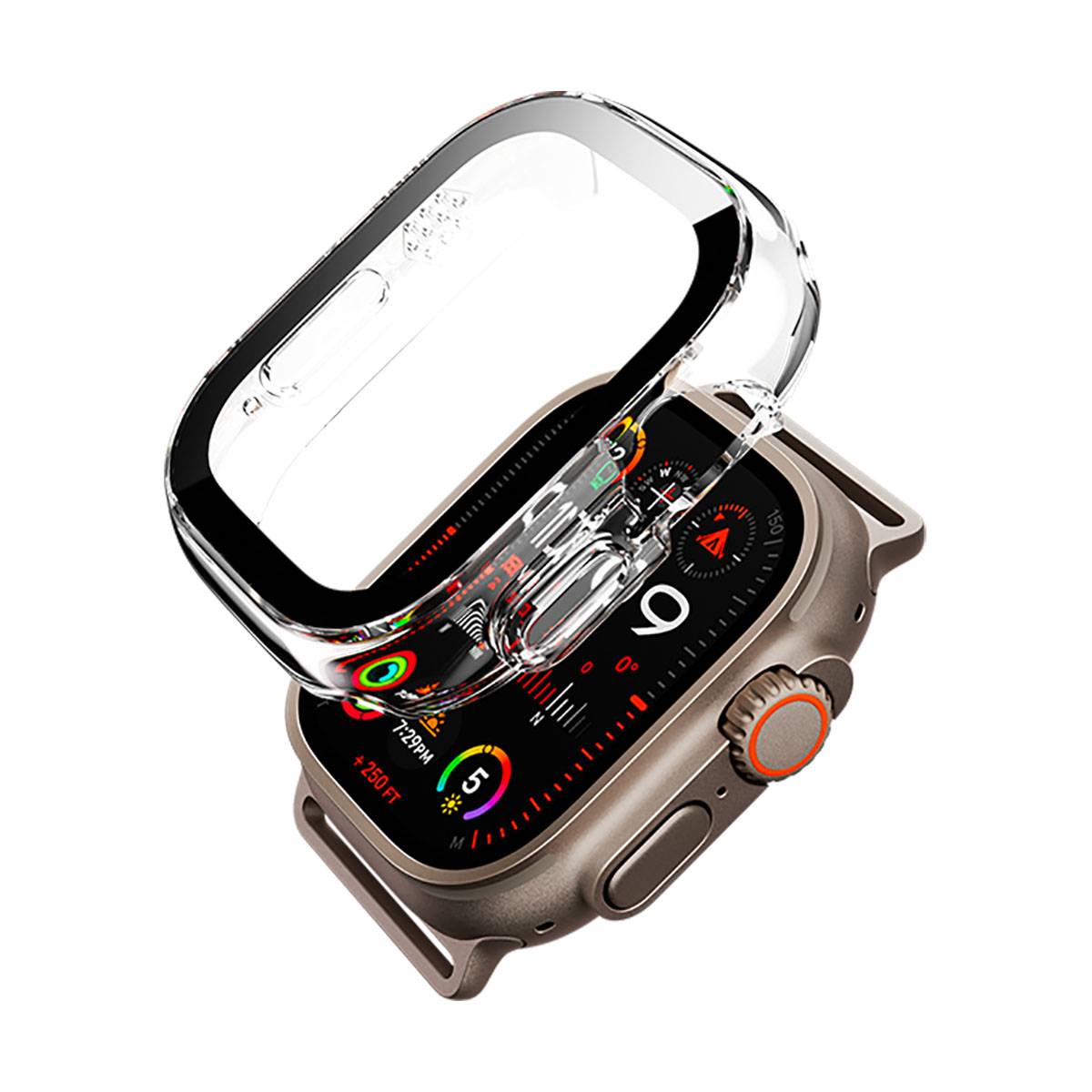 Coque pour Apple Watch 5/6/SE 44mm Renforcée Translucide-1
