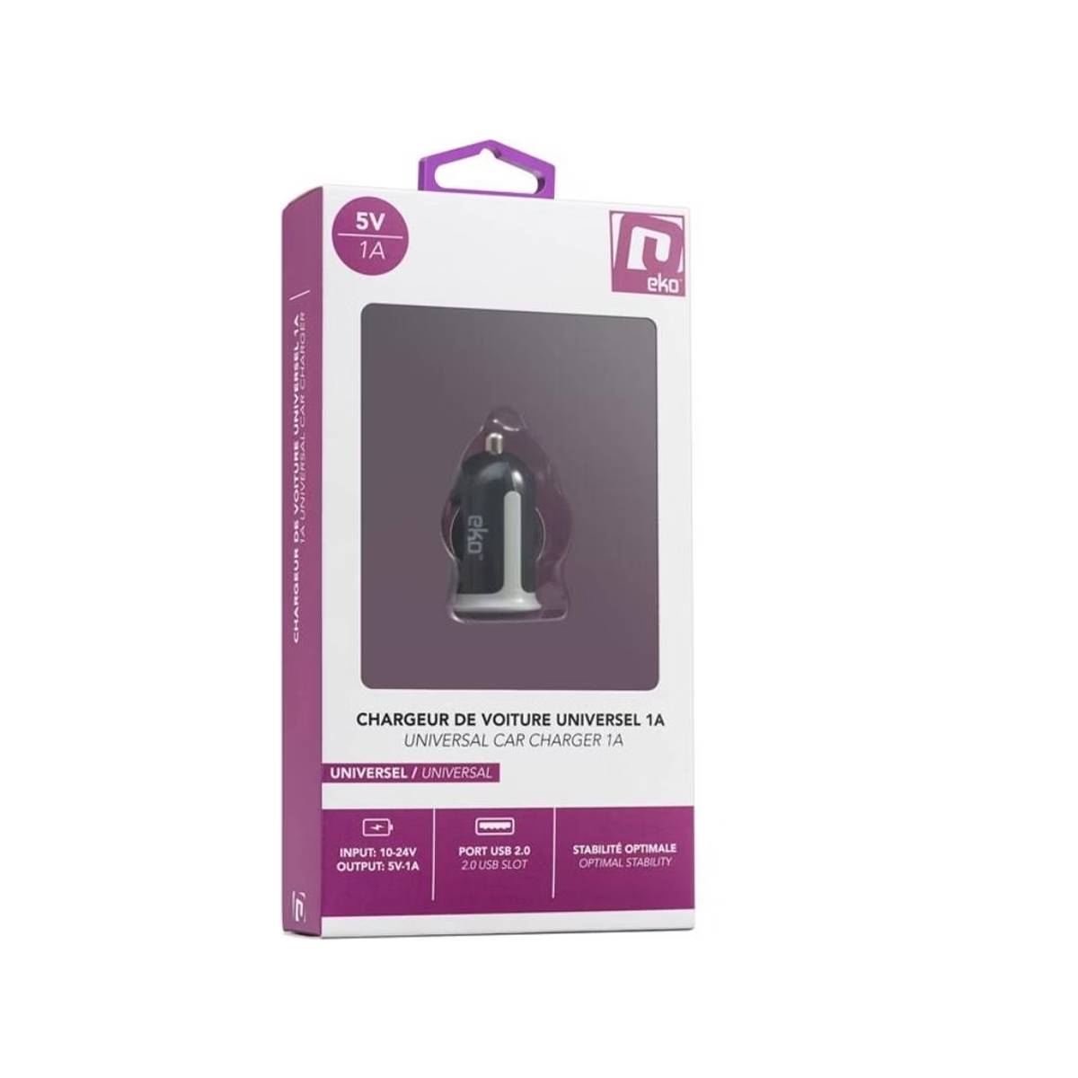 Pack Chargeur Allume Cigare 1A avec Câble Micro-USB 1m-4