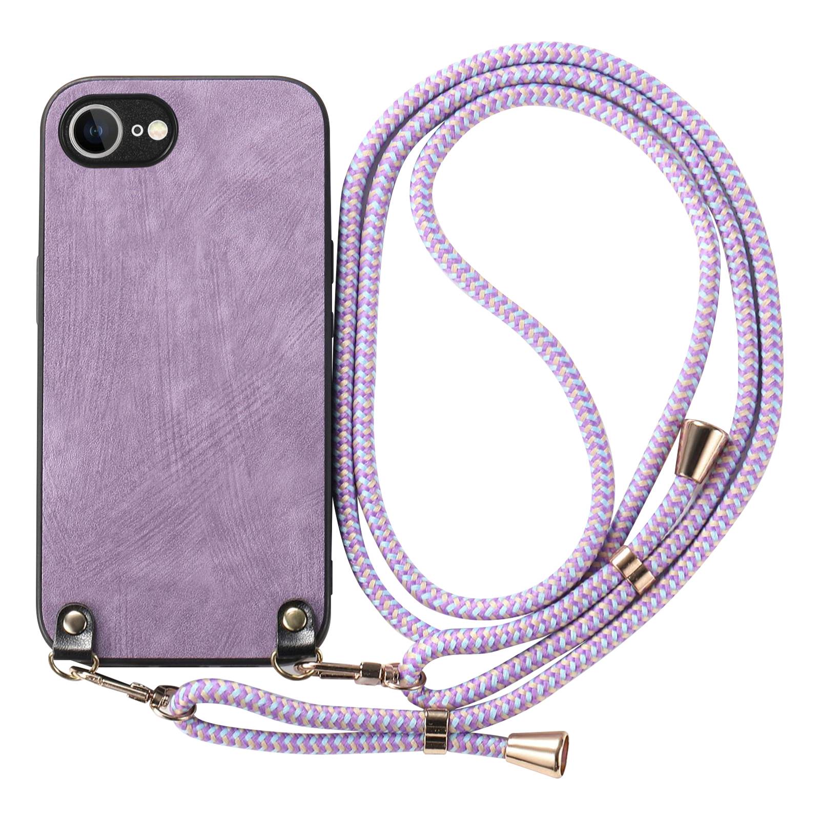 Coque pour iPhone 17e Effet Cuir Vintage avec Cordon Réglable-0