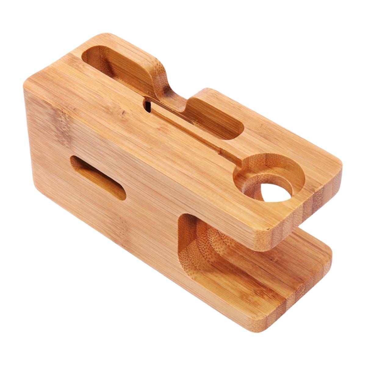 Socle de Chargement pour Apple Watch et iPhone 2 en 1 en Bambou-3