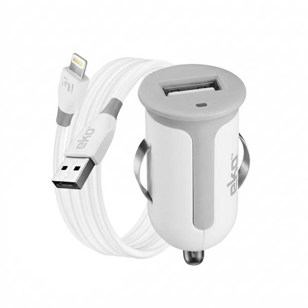 Pack Chargeur Allume Cigare 1A avec Câble Lightning MFi 1m