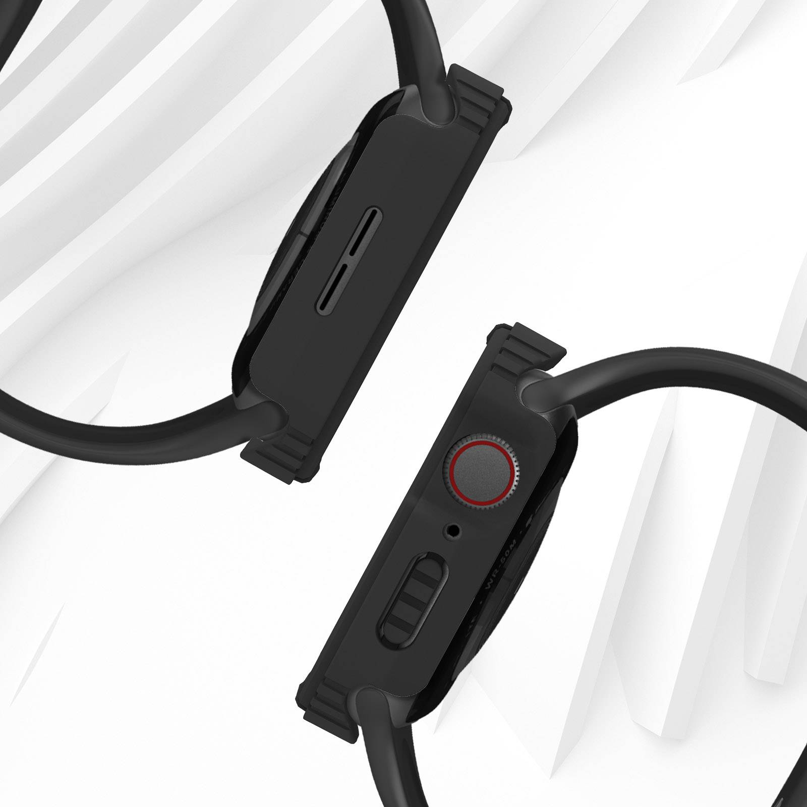 Protection Intégrale Verre Trempé pour Apple Watch Series 6 / 5 / 4 / SE 44mm Noir-2