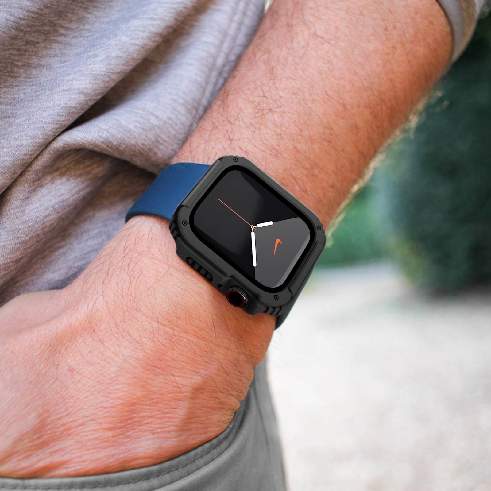 Protection Intégrale Verre Trempé pour Apple Watch Series 6 / 5 / 4 / SE 44mm Noir-3