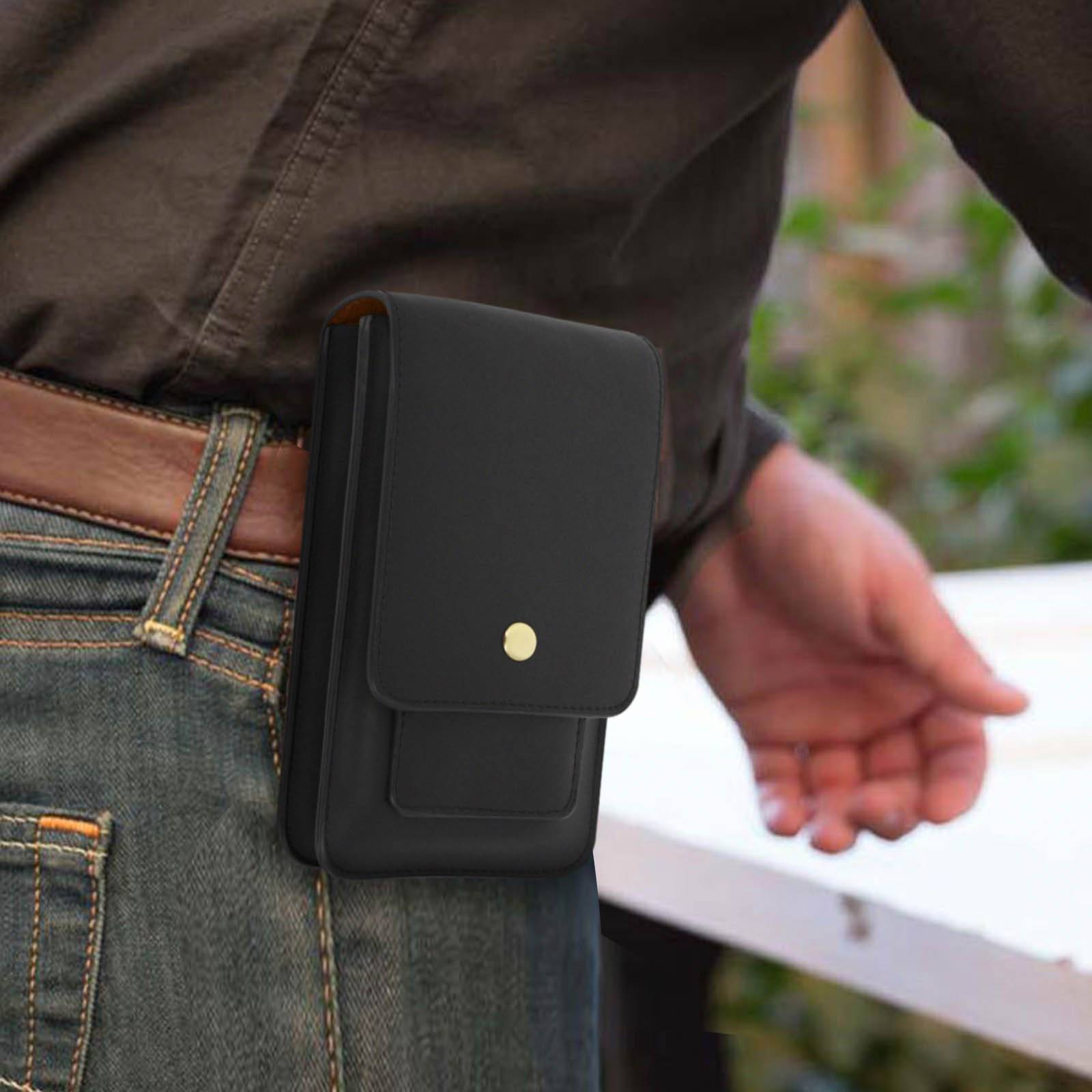 Étui Ceinture pour Smartphone Multipoche Vertical Horizontal Bouton Magnétique-2