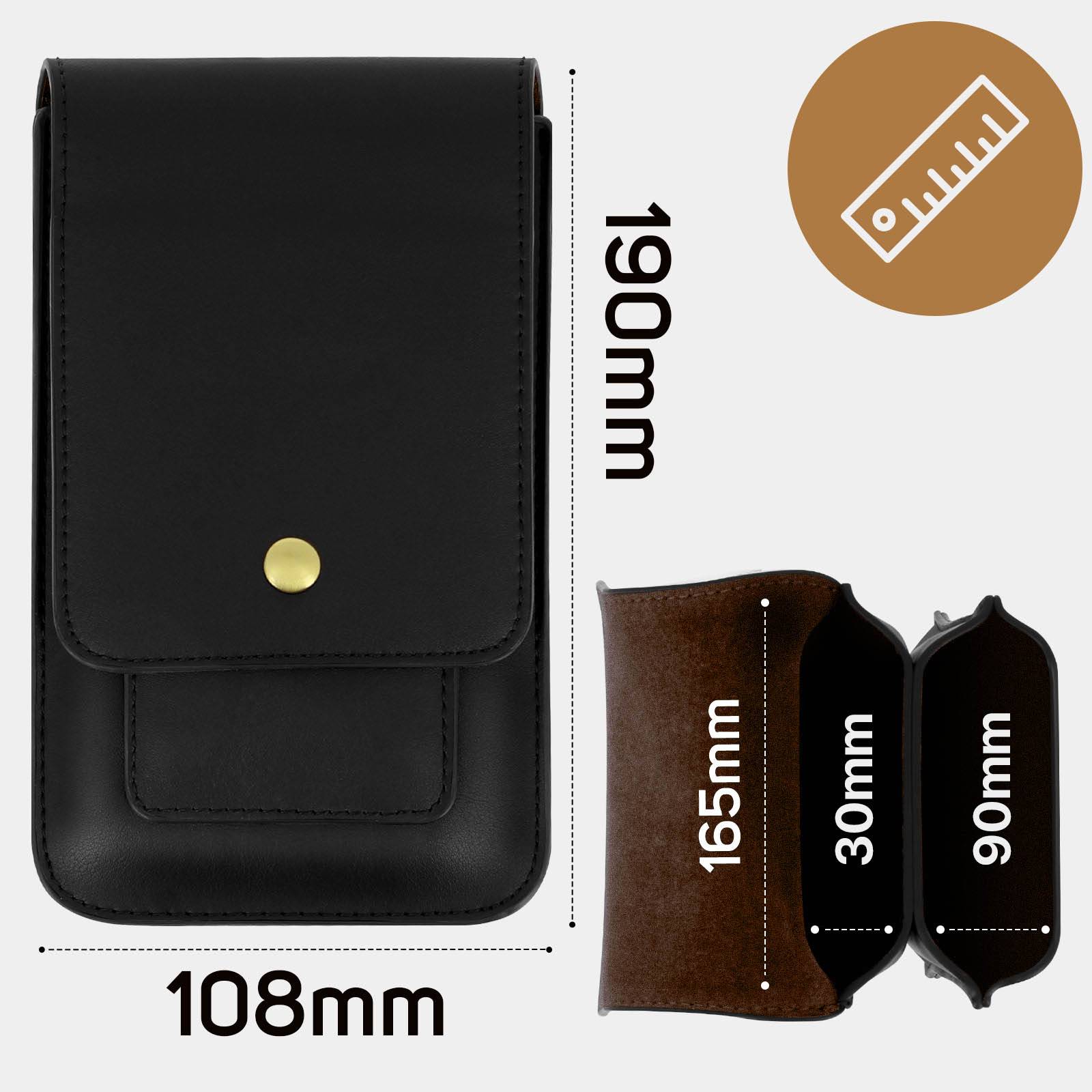 Étui Ceinture pour Smartphone Multipoche Vertical Horizontal Bouton Magnétique-3