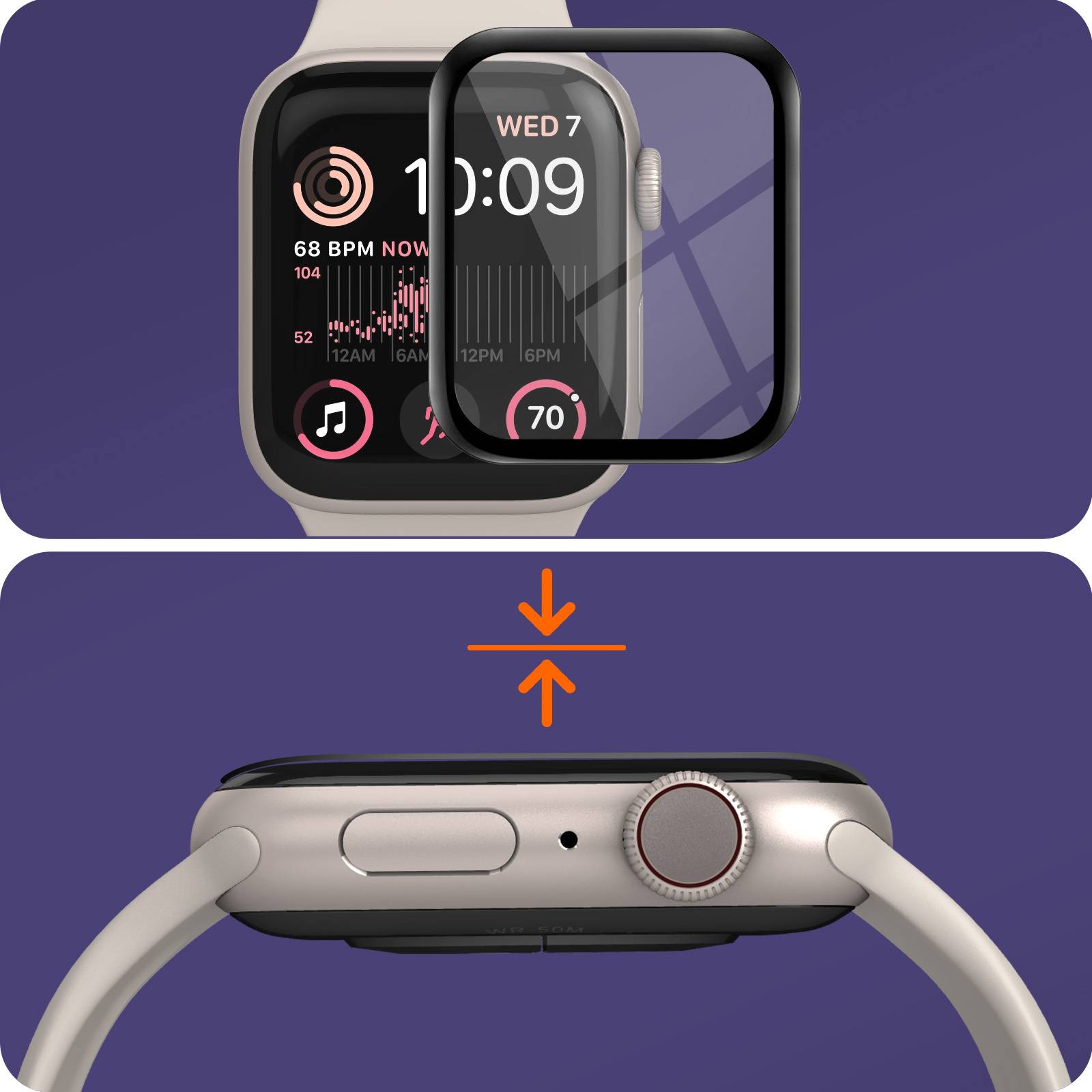 Verre Organique pour Apple Watch SE 44mm Protection Écran-2