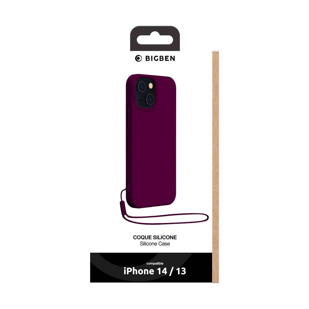 Coque pour iPhone 14 en Silicone avec dragonne assortie-3