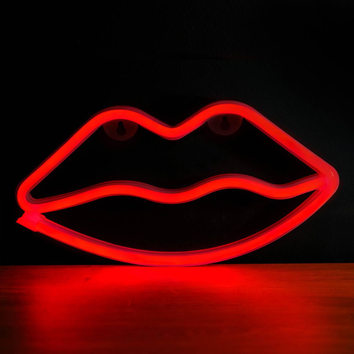 Lampe Néon Bouche avec Accroche Murale et Port USB-A-0