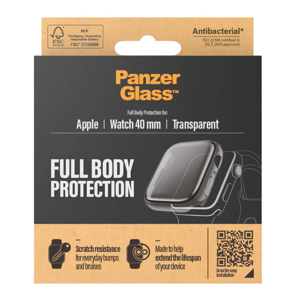 Protection d'écran pour Apple Watch Séries 4 / 5 / 6 / SE Oléophobe Full Body-3