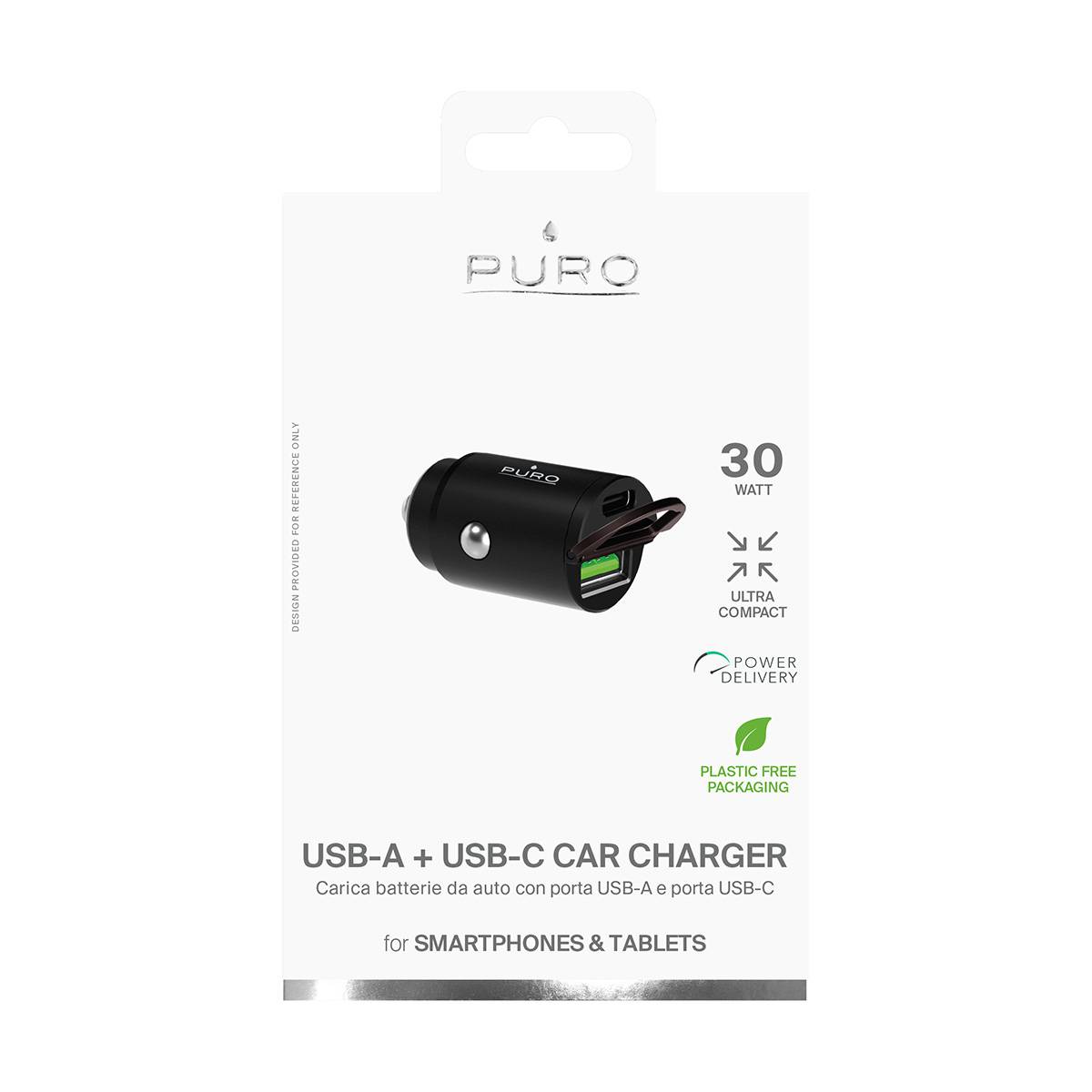 Double Chargeur voiture USB A+C PD 30W Power Delivery Mini-4