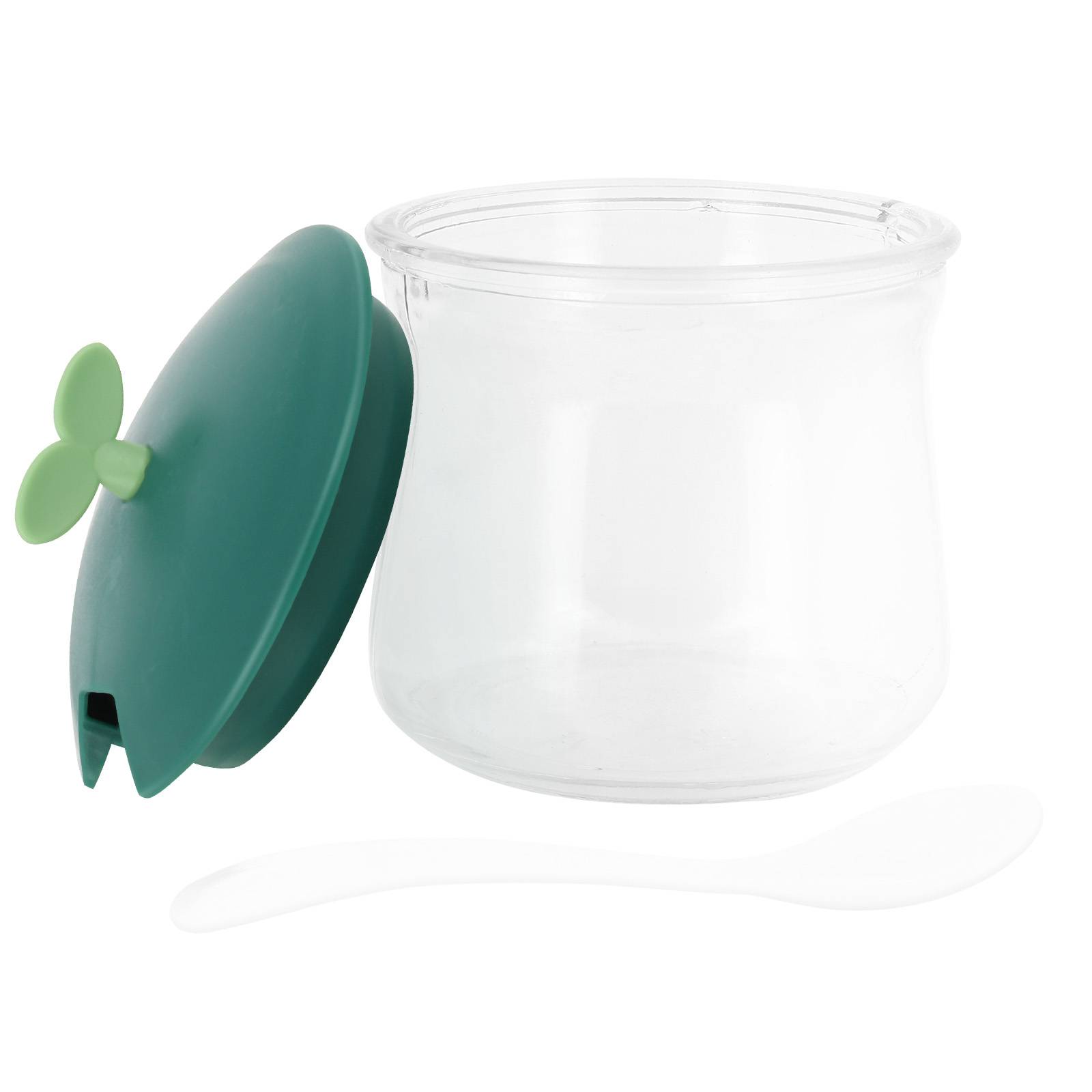 Ensemble de 3 Bocaux à Épices en Verre avec Couvercles et Support en Plastique-2