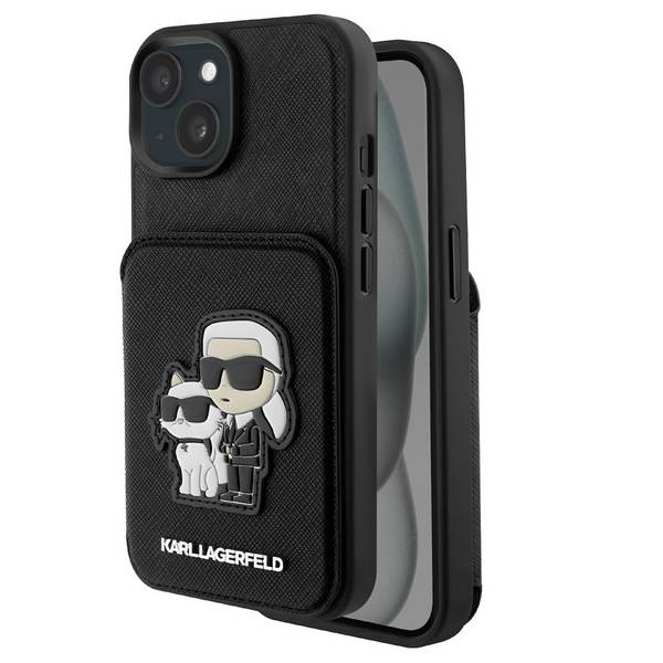 Coque pour Apple iPhone 15 Plus Saffiano avec porte-cartes