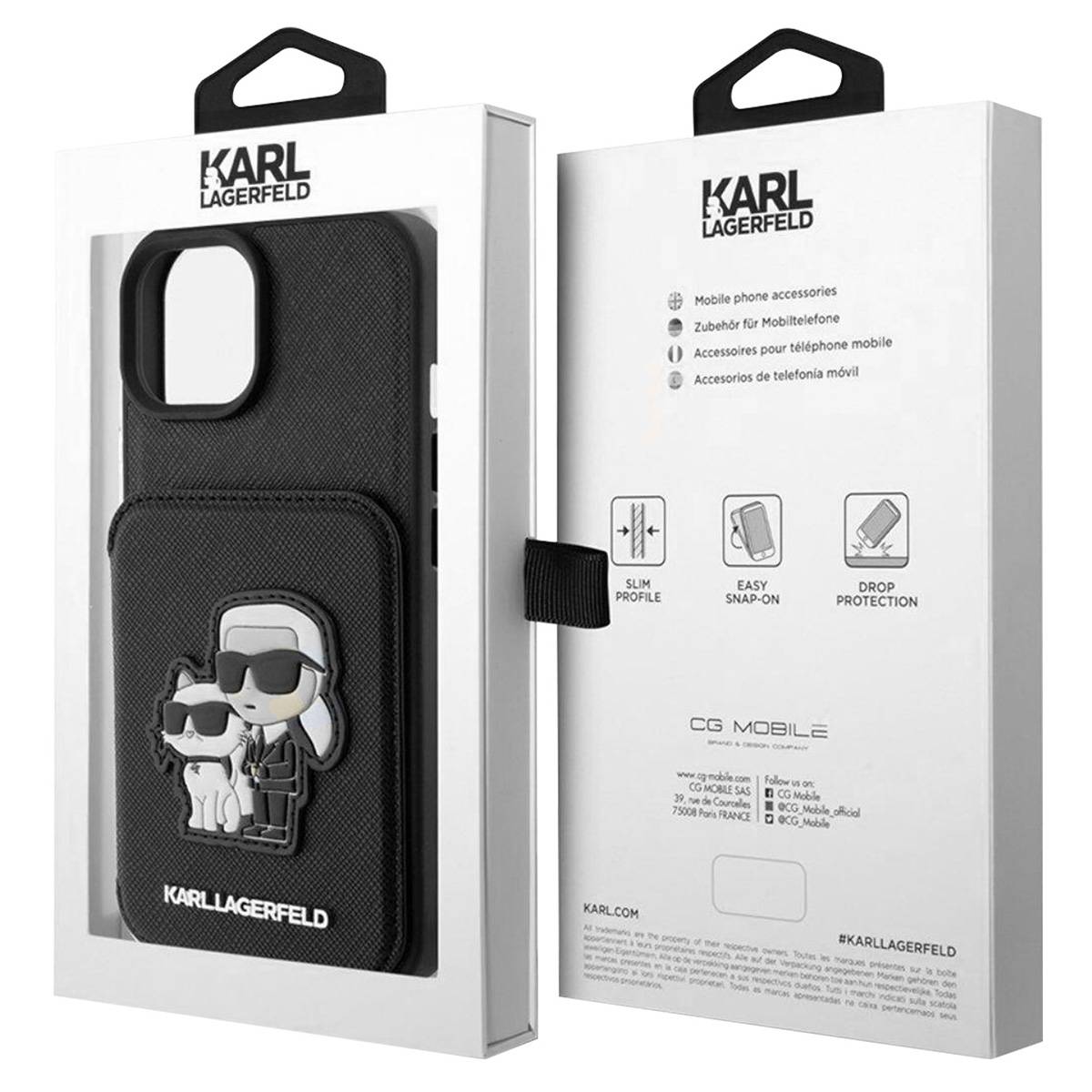 Coque pour Apple iPhone 15 Plus Saffiano avec porte-cartes-4
