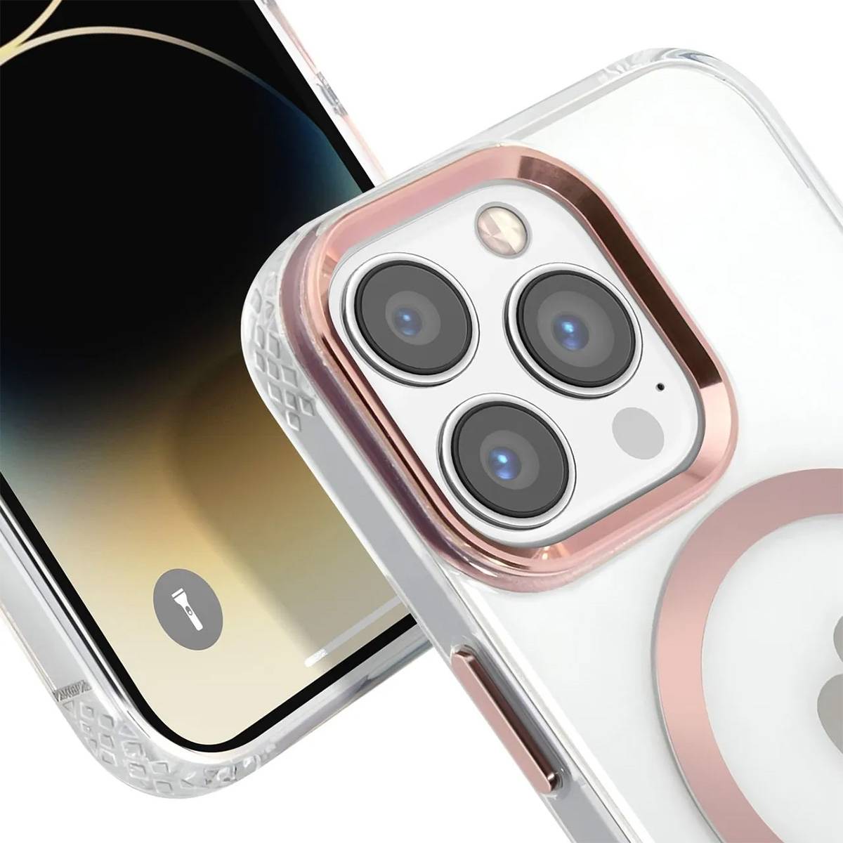 Coque Magsafe pour Apple iPhone 13 Pro TPU Gold Outline-3