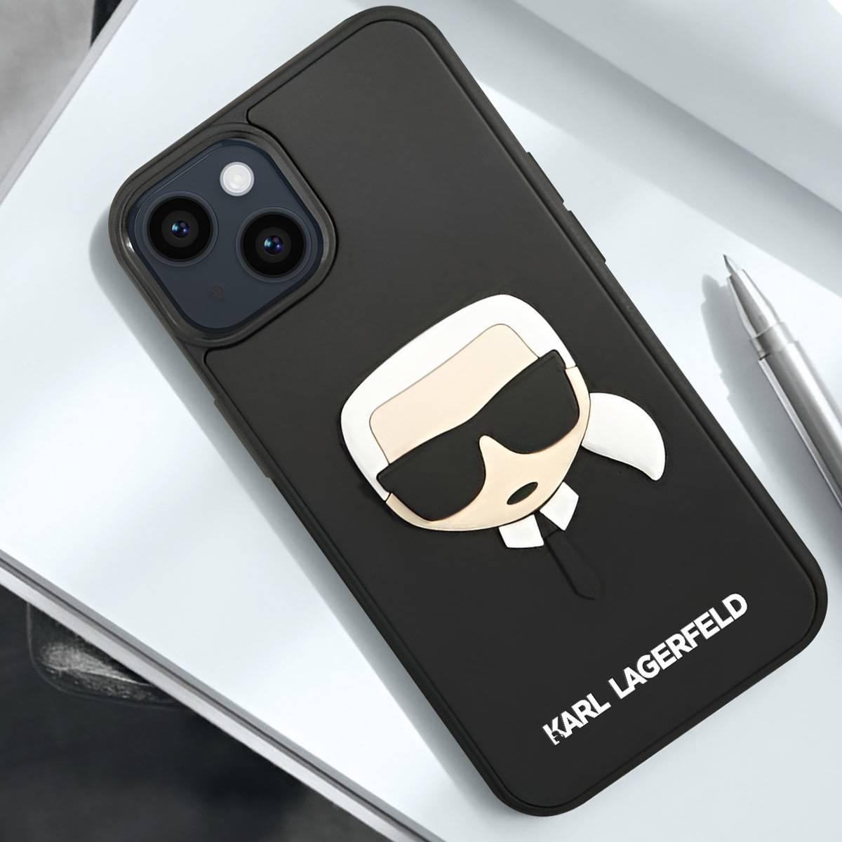Coque pour Apple iPhone 14 3D Rubber Karl's Head-2