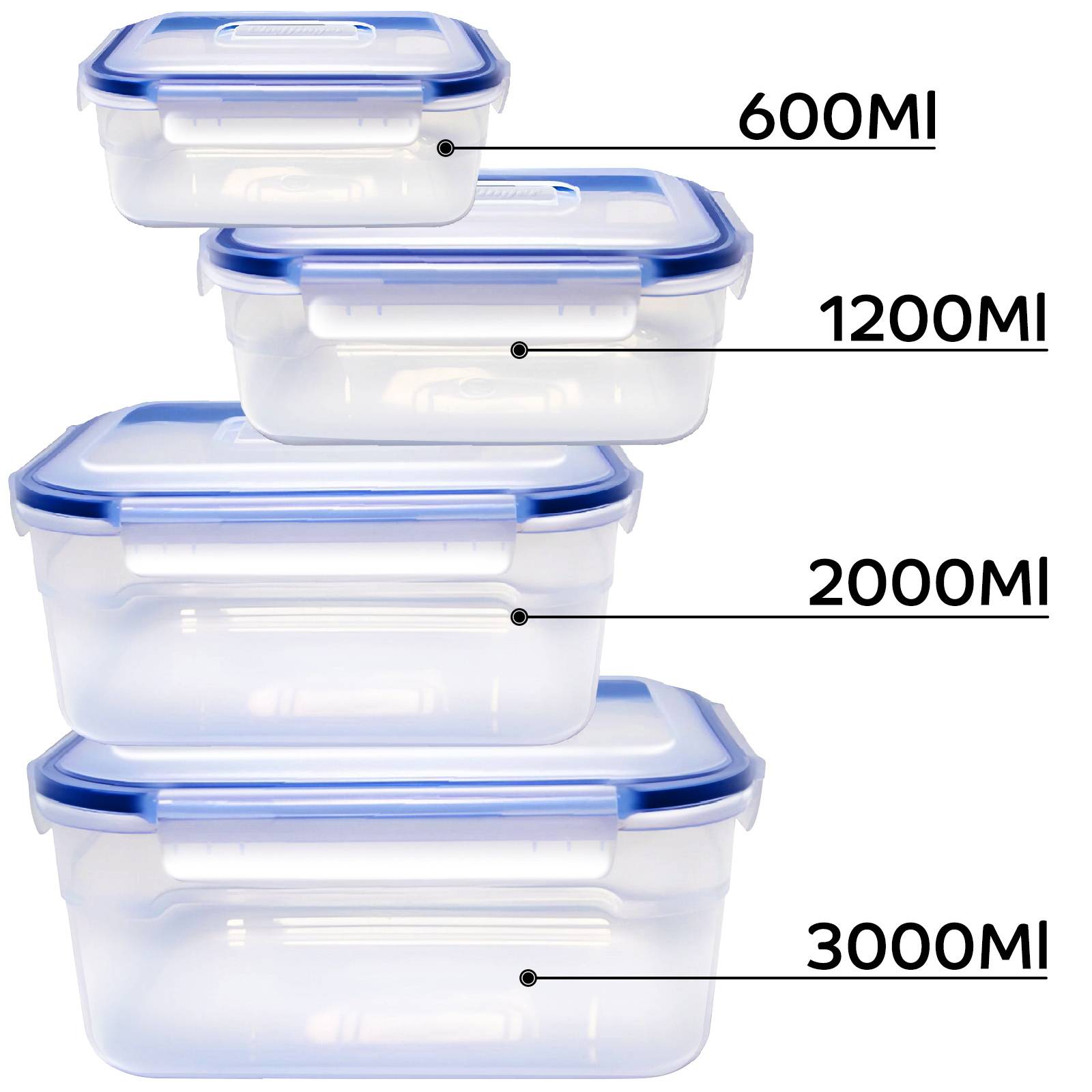 Set de 4 Boîtes de Rangement Empilables et Compactes-2