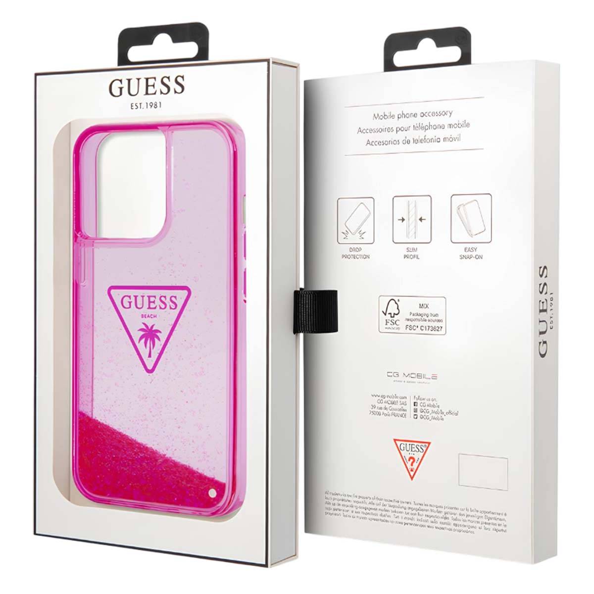 Coque pour Apple iPhone 14 Glitter Palm à paillettes-4