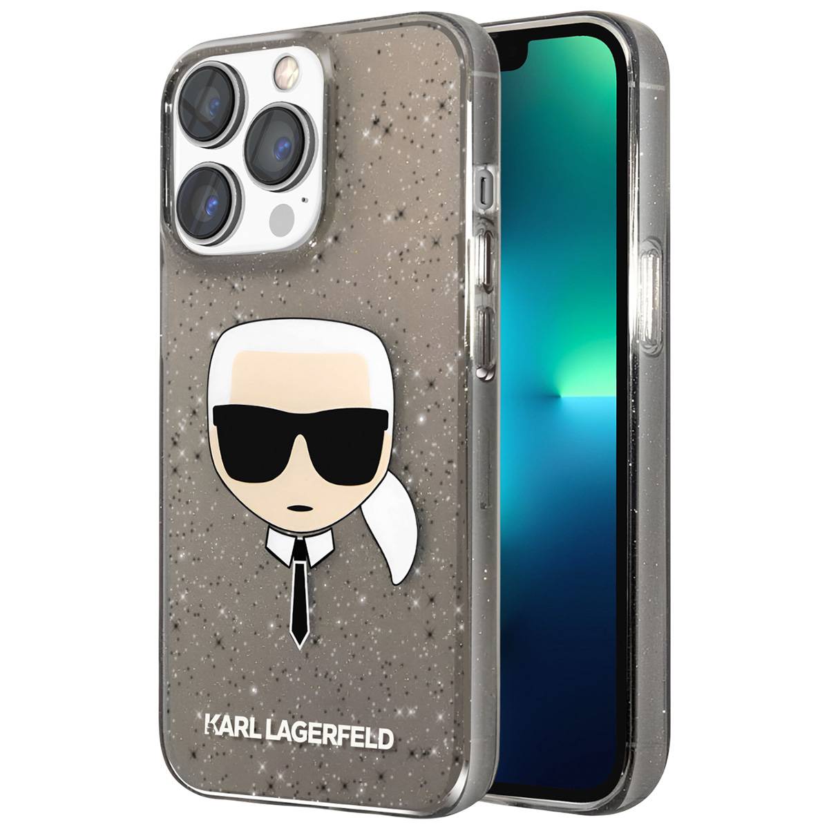Coque pour Apple iPhone 13 Pro Translucide Pailletée Karl-0