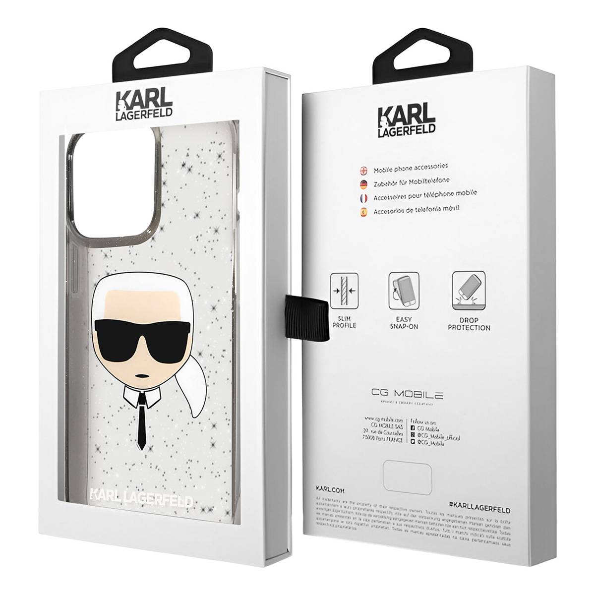 Coque pour Apple iPhone 13 Pro Translucide Pailletée Karl-4