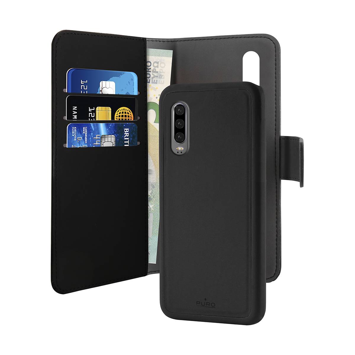 Étui pour Huawei P30 Folio 2 en 1 avec Coque Magnétique et Porte-cartes-1
