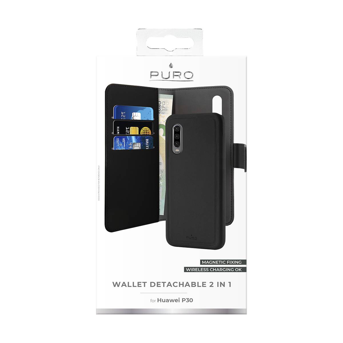 Étui pour Huawei P30 Folio 2 en 1 avec Coque Magnétique et Porte-cartes-3